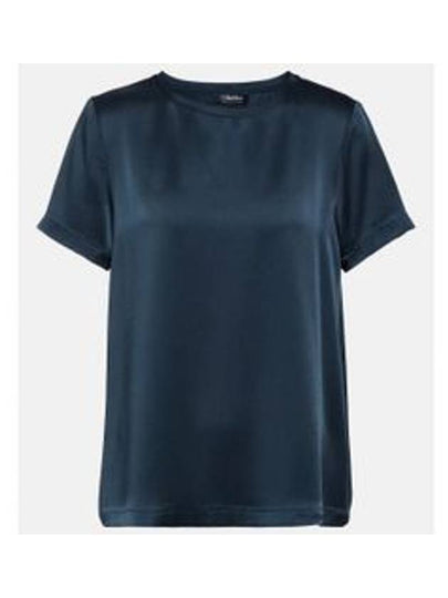 Rebecca Acetate Short Sleeve T-Shirt Navy - MAX MARA - BALAAN 2