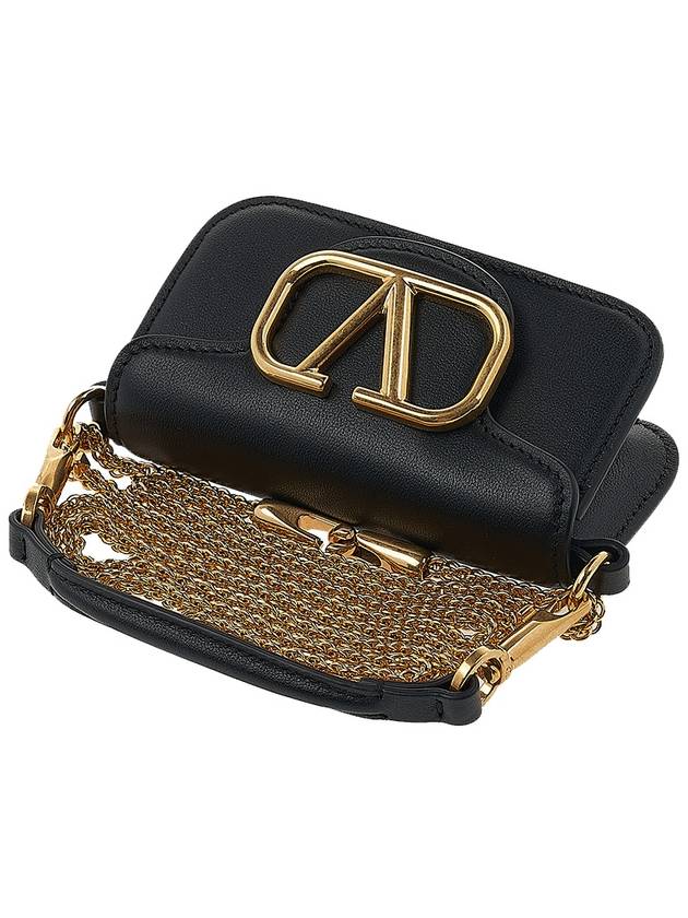 Gold Logo Micro Shoulder Bag Black - VALENTINO - BALAAN 5