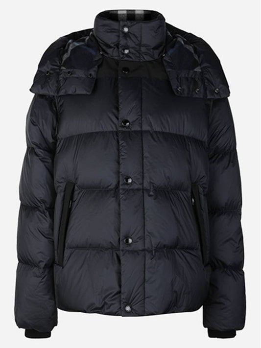 Men's Side Pocket Zip Padded Jacket Navy - BURBERRY - BALAAN 2