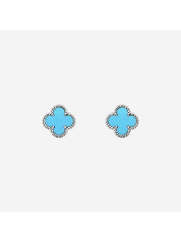 Sweet Alhambra Earrings Silver Blue - VANCLEEFARPELS - BALAAN 1