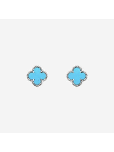 Sweet Alhambra Earrings Silver Blue - VANCLEEFARPELS - BALAAN 1