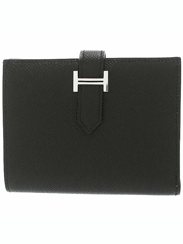 Hermes Bearn Silver Hardware Compact Half Wallet Noir - HERMES - BALAAN 2