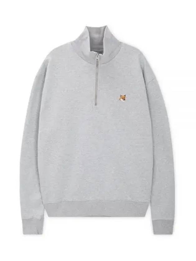 Men s Fox Headlight Gray Melange Half Zip Up Sweatshirt MM00314KM0001 LGM 1155918 - MAISON KITSUNE - BALAAN 1