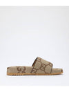 Maxi GG Canvas Slide Sandals Beige - GUCCI - BALAAN 4