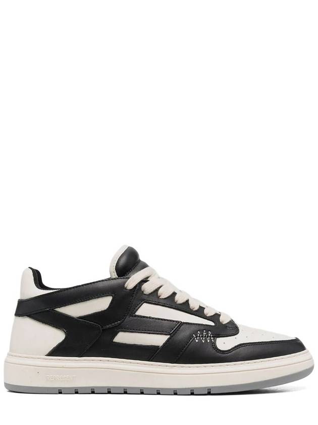 Represent White And Black Leather Reptor Low Panelled Sneakers - REPRESENT - BALAAN 1