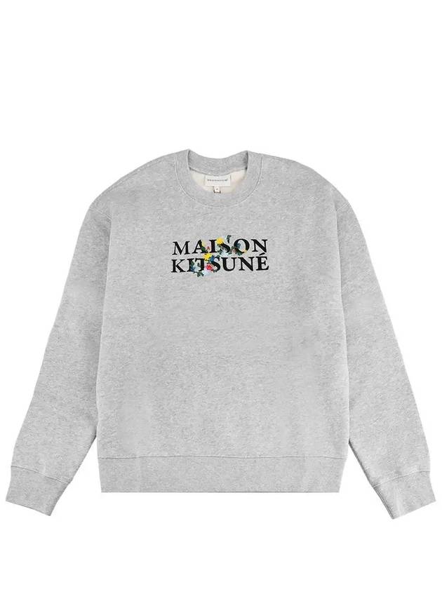 Flower Logo Print Comfort Sweatshirt Light Gray - MAISON KITSUNE - BALAAN 3