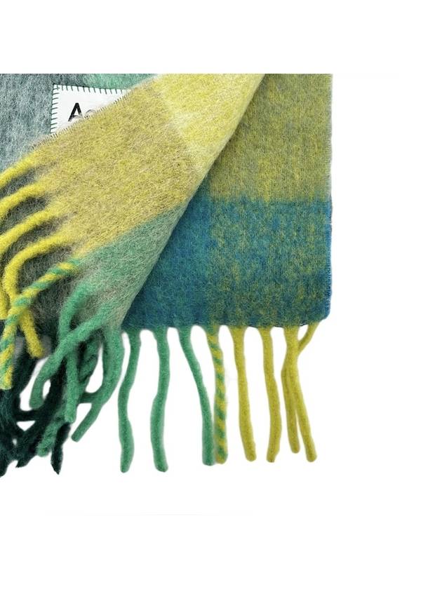 Check Mohair Muffler Yellow Green - ACNE STUDIOS - BALAAN 3