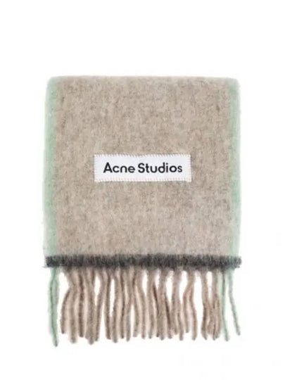 Mohair Wool Fringe Muffler Beige Grey - ACNE STUDIOS - BALAAN 2