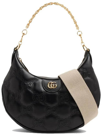 GG Matelasse Half Moon Small Shoulder Bag Black - GUCCI - BALAAN 2