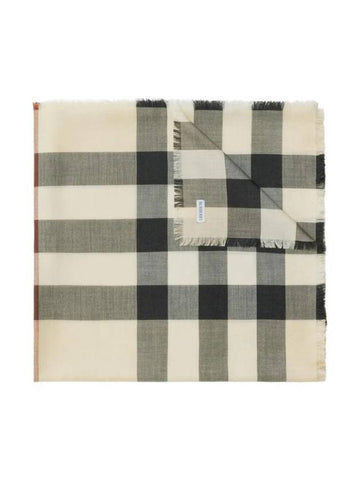 Vintage Check Fringe Scarf Beige - BURBERRY - BALAAN 1