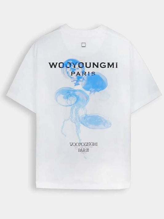 Jellyfish Bag Logo Cotton Short Sleeve T-Shirt White - WOOYOUNGMI - BALAAN 2