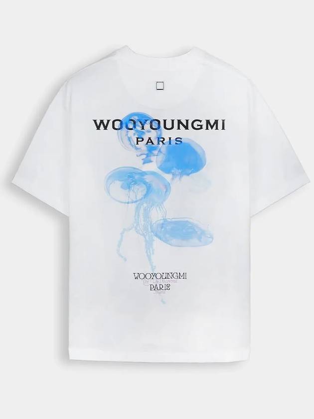 Jellyfish Back Logo Cotton Short Sleeve T-Shirt White - WOOYOUNGMI - BALAAN 2