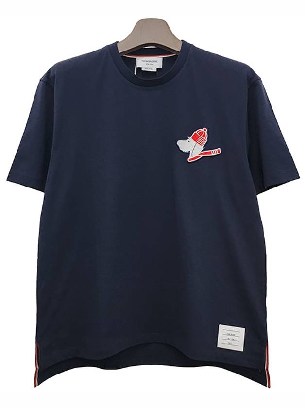 Hector Patch Short Sleeve T-Shirt Navy - THOM BROWNE - BALAAN 2