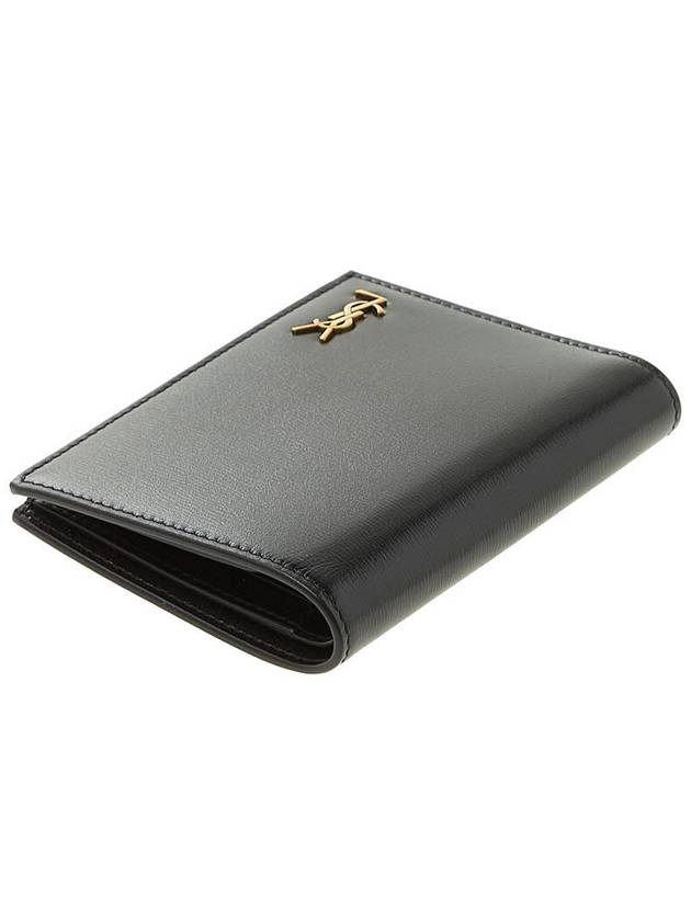 Monogram Gold Hardware Bifold Wallet Black - SAINT LAURENT - BALAAN 5