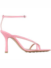 Stretch Leather Sandal Heels Pink - BOTTEGA VENETA - 5