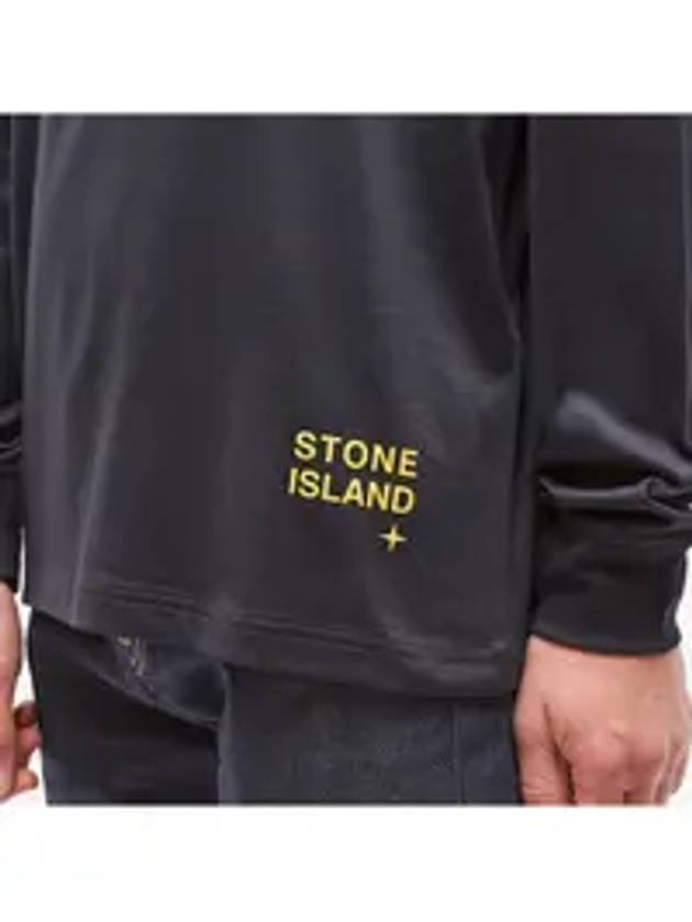 Logo Cotton Long Sleeve T-Shirt Navy - STONE ISLAND - BALAAN 5