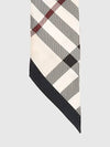 Skinny Check Silk Scarf Stone - BURBERRY - BALAAN 5