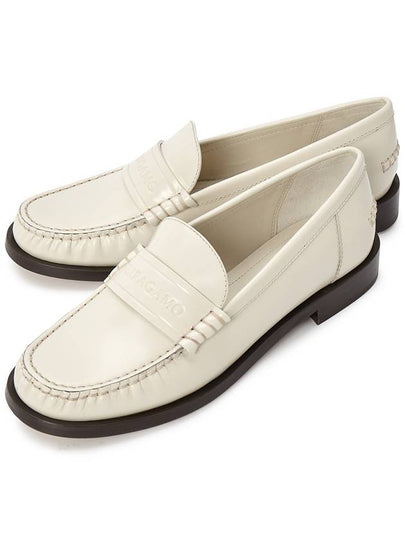 Logo Leather Loafers White - SALVATORE FERRAGAMO - BALAAN 2