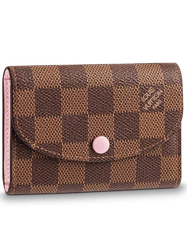 Rosalie Damier Card Wallet Pink Brown - LOUIS VUITTON - BALAAN 1