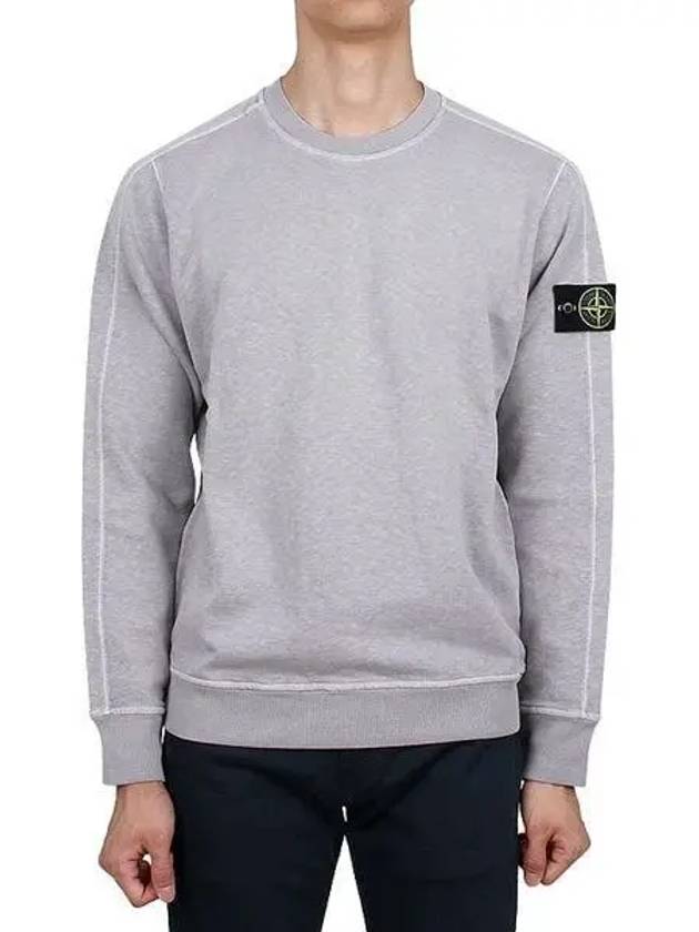 Garment Dyed Malfile Crewneck Sweatshirt Grey Heather - STONE ISLAND - BALAAN 2