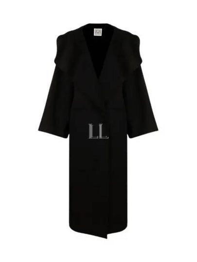 Signature Wool Cashmere Single Coat Black - TOTEME - BALAAN 2