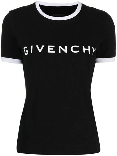 Archetype Slim Fit Cotton Short Sleeve T-Shirt Black - GIVENCHY - BALAAN 2