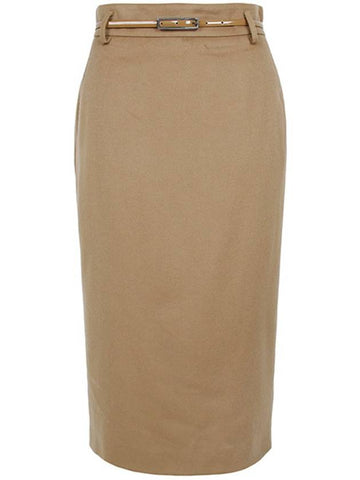 Camel Ginseng Wool Midi Skirt 001 00021 - MAX MARA - BALAAN 1