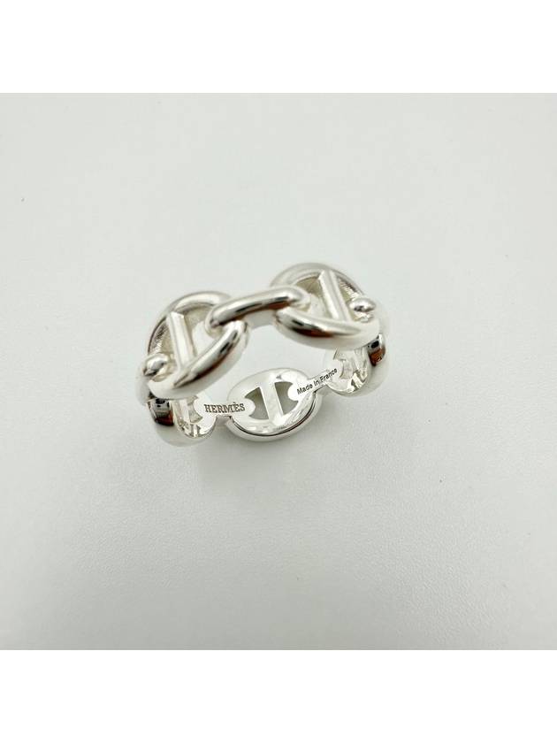 Small Chaine D'Ancre Enchainee Ring Silver - HERMES - BALAAN 2