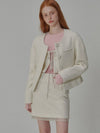 Set Twinkle Tweed Jacket Mini Skirt Cream - OPENING SUNSHINE - BALAAN 4