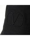 Embroidered V Logo Signature Bucket Hat Black - VALENTINO - BALAAN 5