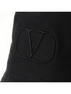 Embroidered V Logo Signature Bucket Hat Black - VALENTINO - BALAAN.