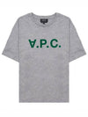 Logo Print Crew Neck Short Sleeve T-Shirt Grey - A.P.C. - BALAAN 2