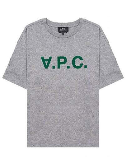 Logo Print Crew Neck Short Sleeve T-Shirt Grey - A.P.C. - BALAAN 2