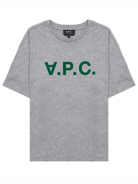 Logo Print Crew Neck Short Sleeve T-Shirt Grey - A.P.C. - BALAAN 2