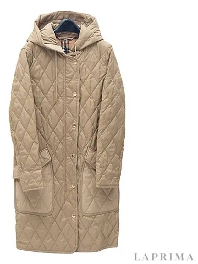 Diamond Quilted Thermoregulated Hoodie Padded Archive Beige - BURBERRY - BALAAN 5