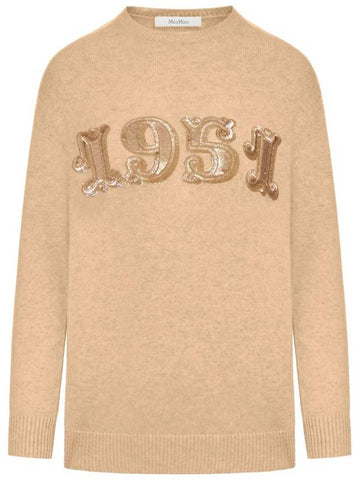 Plata crew neck knit top beige - MAX MARA - BALAAN 1