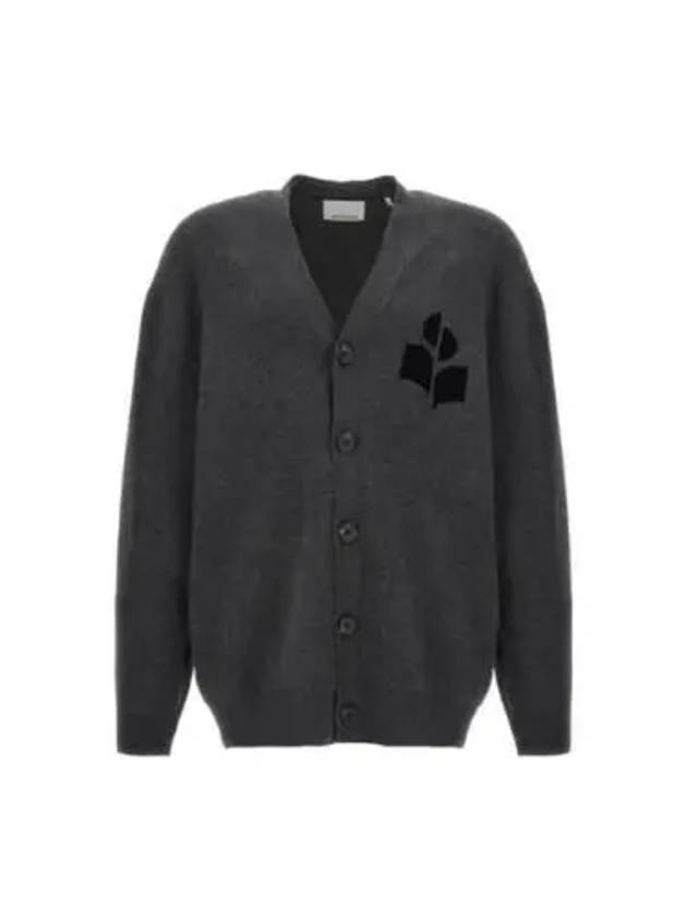 Curtis Logo Intarsia Knitted Cardigan Anthracite - ISABEL MARANT - BALAAN 2