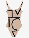 Monogram One-Piece Swimsuit Beige - TOTEME - BALAAN 3