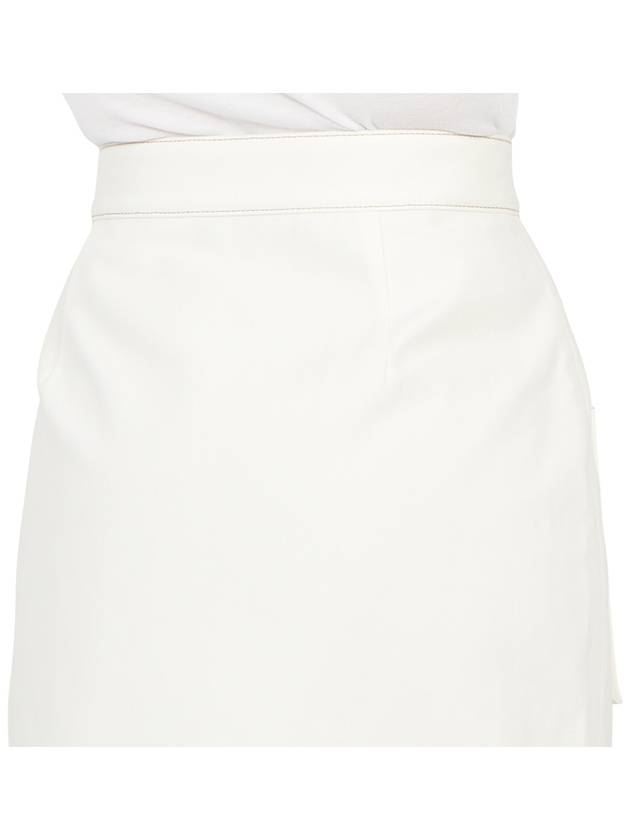 Women's Cotton Canvas Wrap H-Line Skirt White - GUCCI - BALAAN.