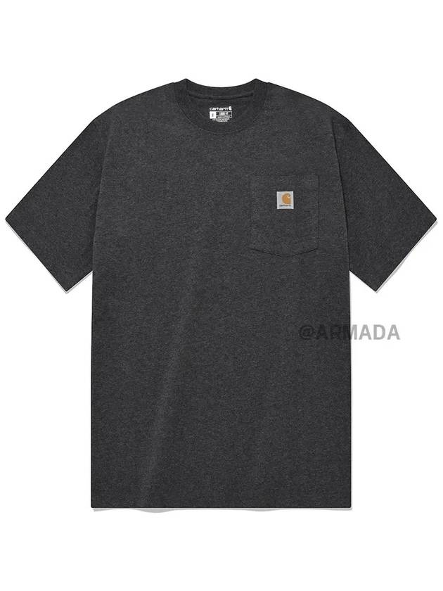 Workwear Pocket Short Sleeve T-Shirt Carbon Header - CARHARTT - BALAAN 2