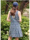 Chicory pleated overalls denim short dress blue - MICANE - BALAAN 3