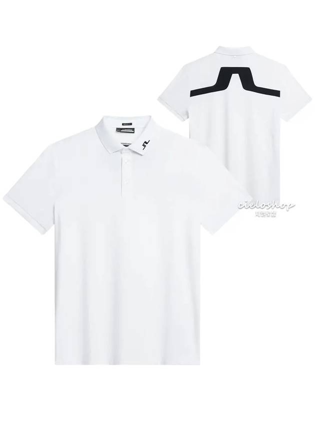 KV Regular Fit Men's Golf Polo Short Sleeve TShirt White GMJT09158 - J.LINDEBERG - BALAAN 2