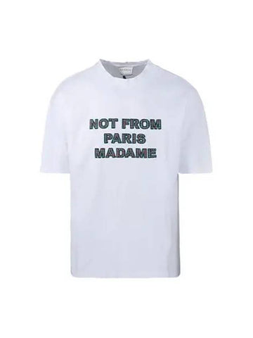 Drold Monsieur T Shirt Slogan Short Sleeve White Green - DROLE DE MONSIEUR - BALAAN 1