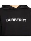 Logo Print Cotton Oversized Hoodie Black - BURBERRY - BALAAN 11