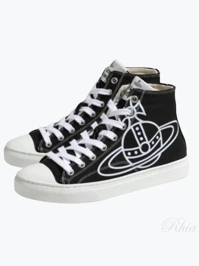 Logo Canvas High-Top Sneakers Black - VIVIENNE WESTWOOD - BALAAN 2