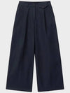 Heavy Chino One Tuck Wide Pants Navy - NOIRER FOR WOMEN - BALAAN 4