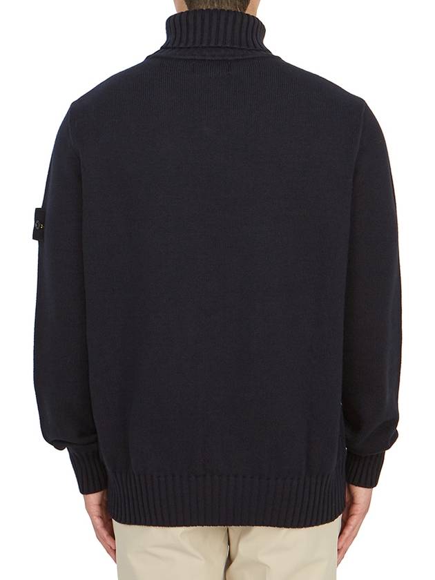 Wappen Patch Loose Fit Cotton Turtleneck Navy - STONE ISLAND - BALAAN 5