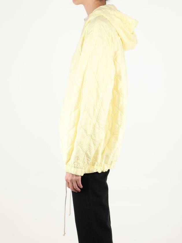 Silk Quilted Hooded Jacket Yellow - JIL SANDER - BALAAN 4