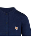 Fox Head Patch Knit Wool Cardigan Navy Melange - MAISON KITSUNE - BALAAN 5