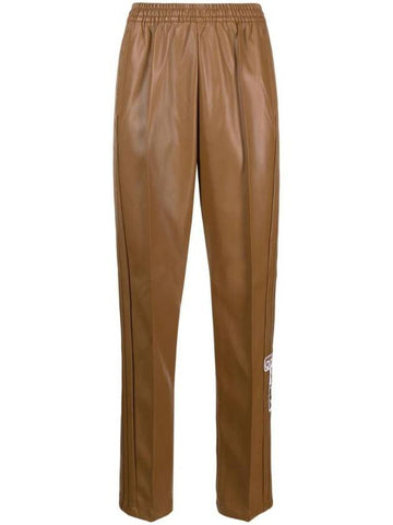 Faux Leather Adibreak Straight Pants Brown - ADIDAS - BALAAN 1